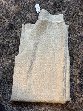 Express Cream Textured Knit Pants